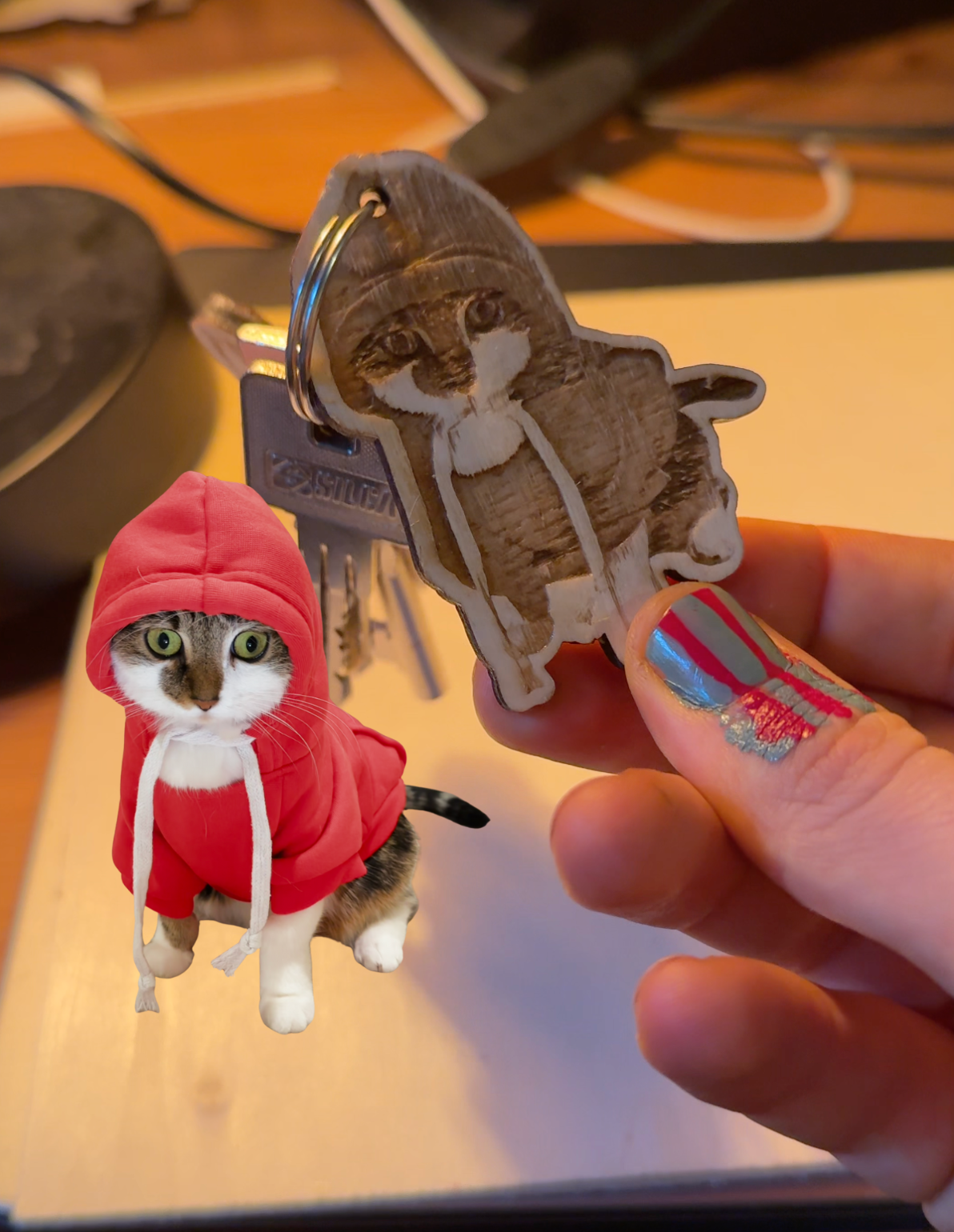 Your Cat - Engraved in Wood! (magnet, keychain)